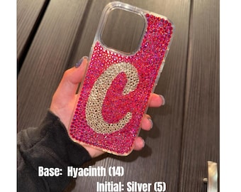 Personalized Custom Handmade Bling Bedazzled Rhinestone Crystal Glitter Gem Stone Diamond  Sparkle Phone Case Cover IPhone Google Samsung