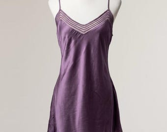 Silk slip dress | Y2K Vintage Victoria’s Secret | mesh neckline | 100% silk