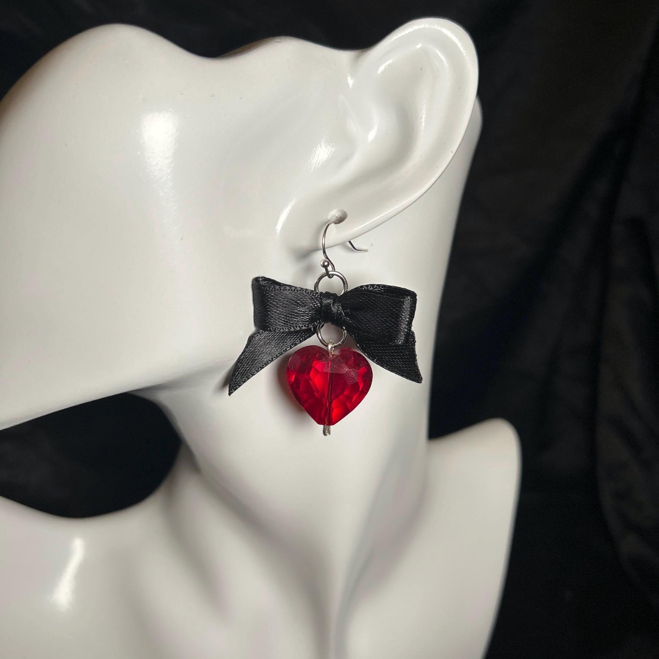 Vivienne Westwood Red Heart Earrings - Etsy