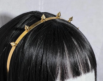 Mini Spike Studded Headband | GOLD | Alternative Horror  display picture 3