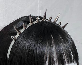 Mixed Spike studded headband | SILVER | alternative horror grunge gothic Halloween cosplay hair accessories | handmade