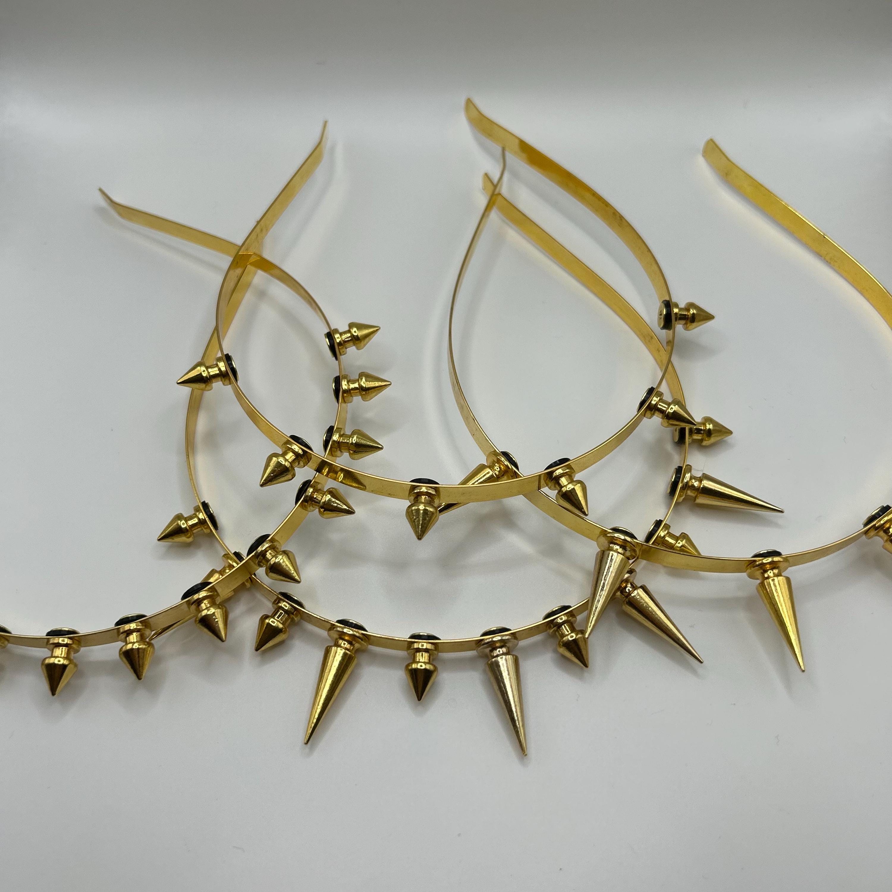 Mixed Spike Studded Headband | GOLD | Alternative Horror  display picture 2
