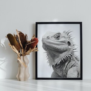 Proud Bearded Dragon Sketch Poster - Digital Download - Available in 5 Sizes