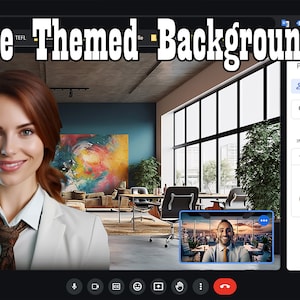 Set of 24 Office-Themed Zoom/Teams/Skype/Google Meet Backgrounds - Digital Download
