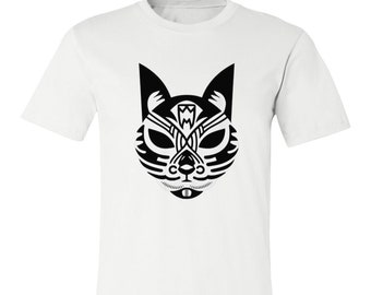 Black and white Cat Face 3001C Unisex Jersey Short-Sleeve T-Shirt