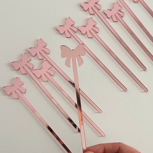 Coquette Style Bow Drink Stirrers, Valentine's Day Drink Stirrers