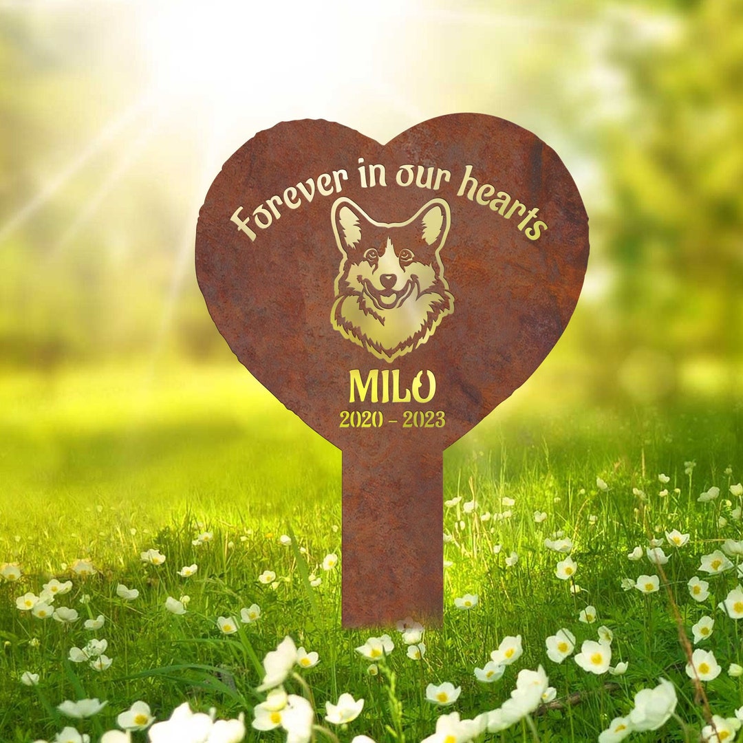 Rustic Metal Dog Garden Stake, Cardigan Welsh Loss, Custom Dog