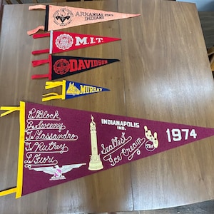 Vintage University Pennant - MIT - Davidson - Arkansas State