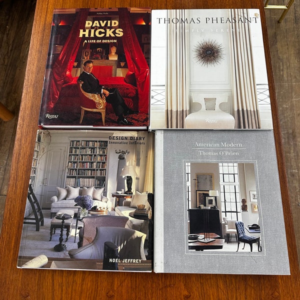 Set of Interior Design Table Books, Home Design Books, David Hicks A Life of Design, Design Diary, American Modern