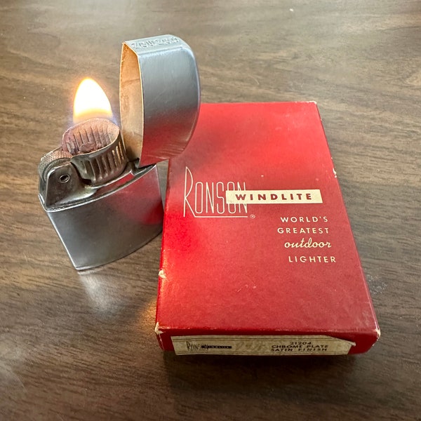 Vintage Assorted Lighters, Camel, Ronson Windlite Lighter, Zippo, Some with Original Box, Great Working Condition