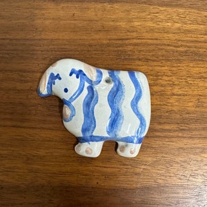 M.A. Hadley Sheep Wall Plaque, Cow Utensil/ Toothbrush Holder, Signed Pottery, American Pottery