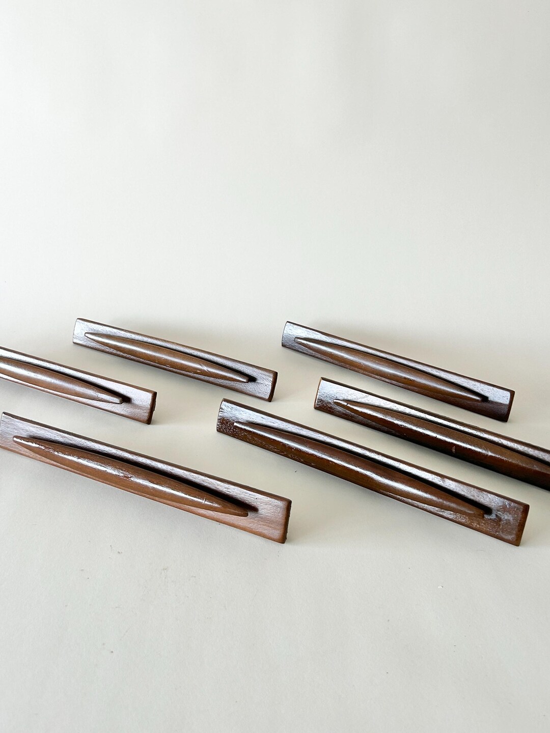 1 MCM Broyhill Emphasis Drawer Pull, Walnut, Dresser Handle, Vintage ...