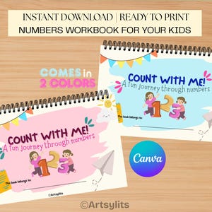 Counting Workbook for Kids 1-10 | Tracing Numbers, Matching, Coloring | Printable Preschool Math PDF