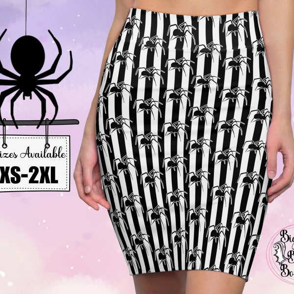 Women's Pencil Skirt, Halloween skirt, Goth skirt, Witch skirt, sexy pencil skirts, punk style clothing, grunge, rock concert, spider mom