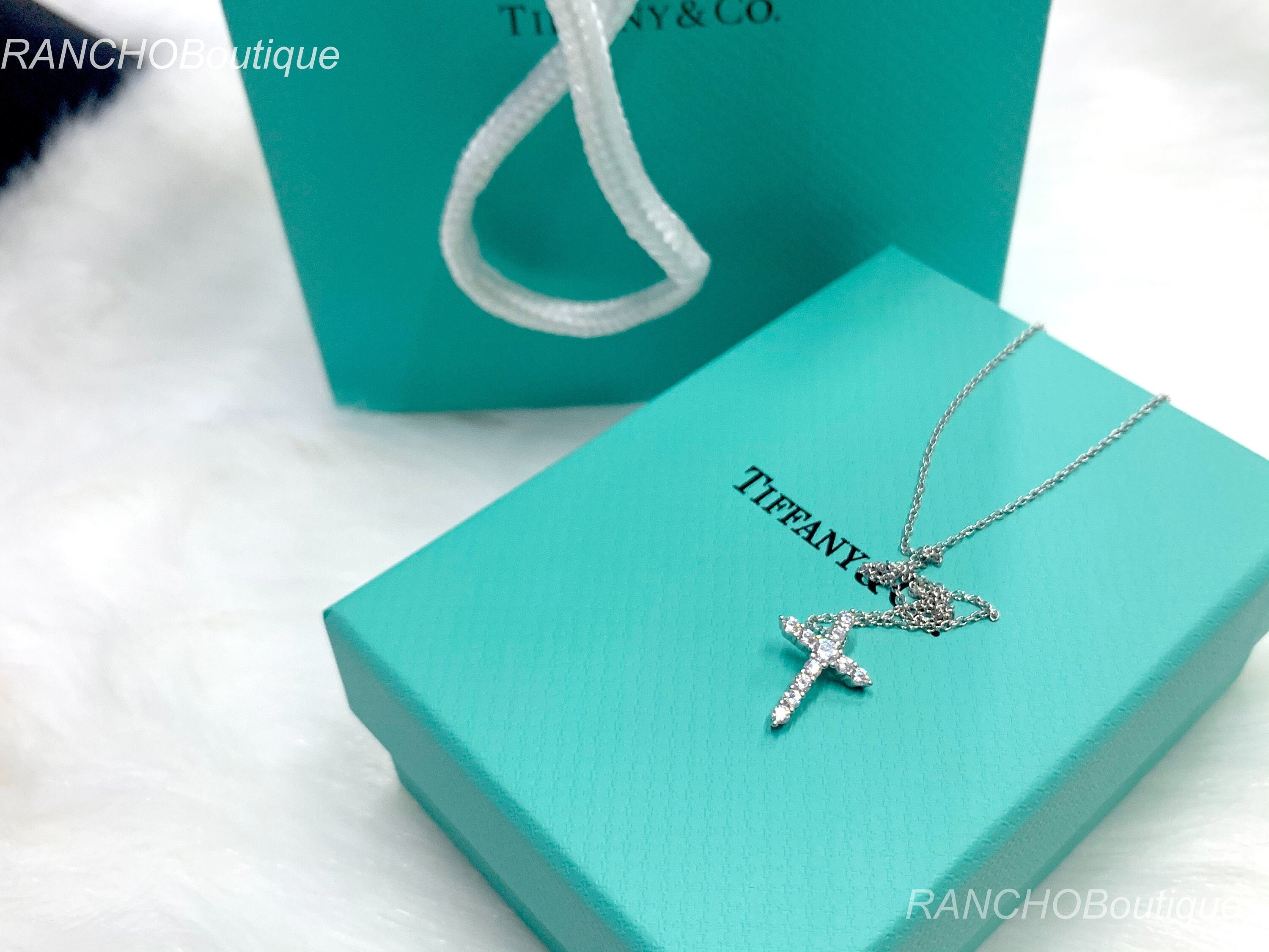 14K Sterling Silver Diamond Cross Pendant Necklace Etsy