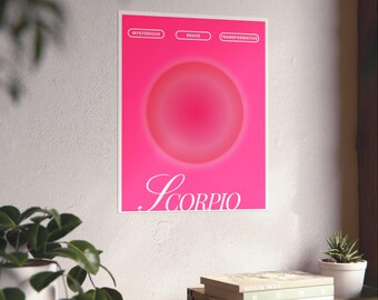 Scorpio Astrology Poster, Zodiac Art Print, Scorpio Print Poster, Scorpio Aura Art, Astrology Wall Art, Aura Print,  Aesthetic Room Decor