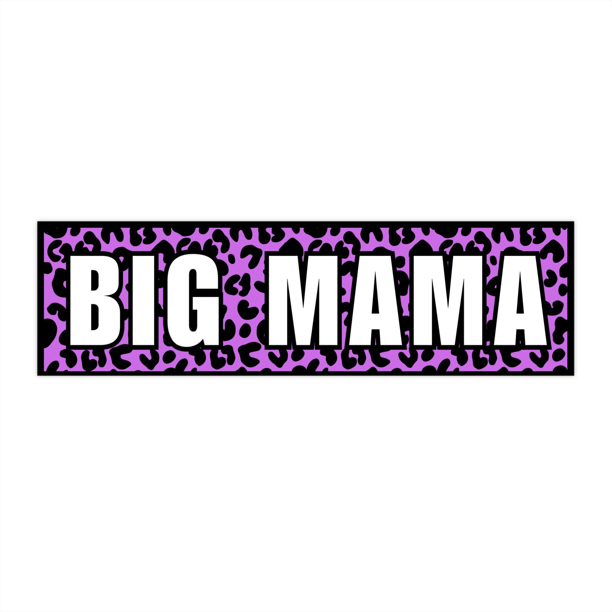 Big Mama Purple Leopard Print Bumper Sticker | Retro Car Decal - Etsy