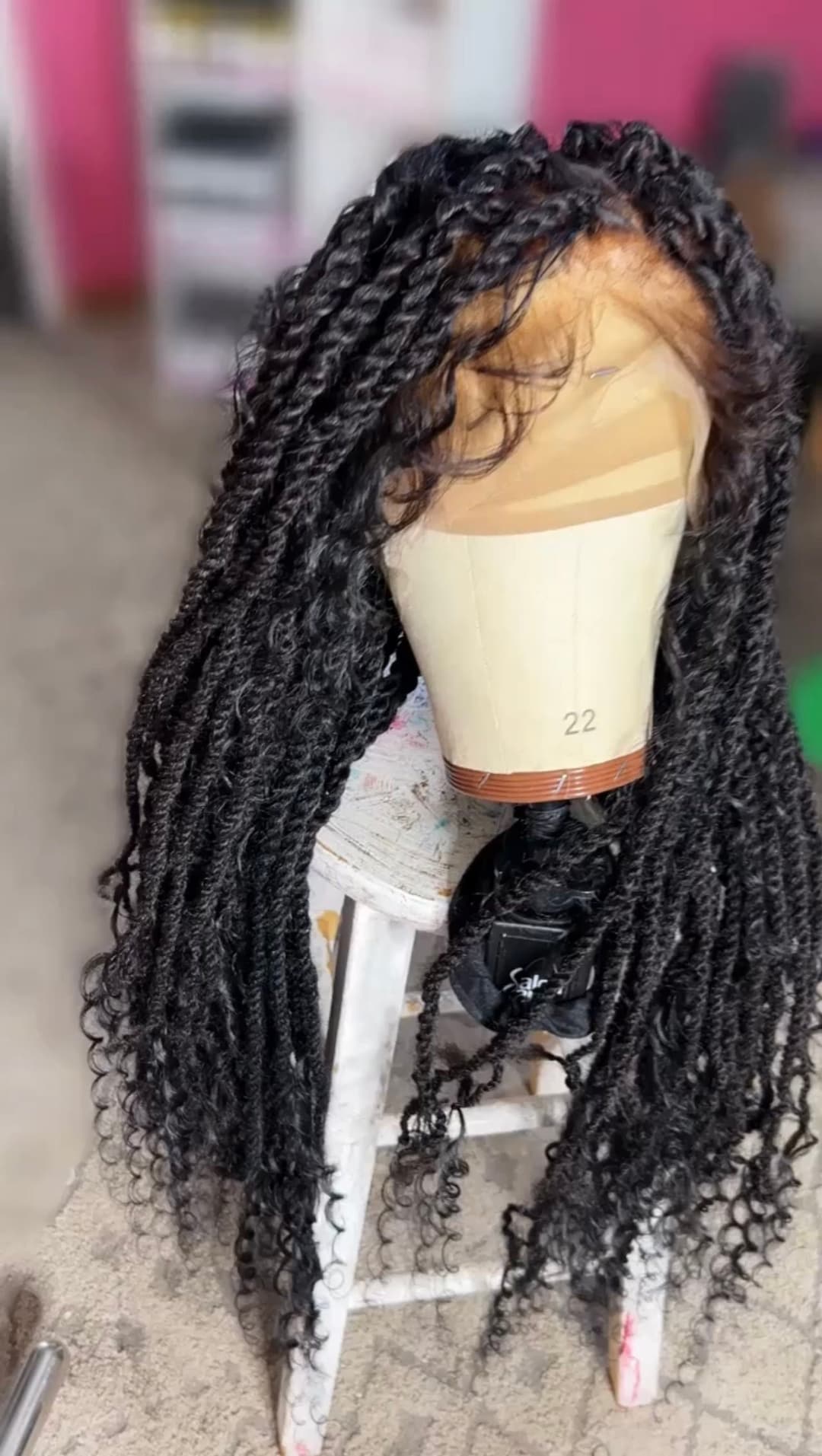Tomato Red Knotless Full Lace Box Braid Wig for Black Women