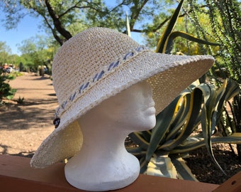 Elegant Wide Brim Sun Hat for Woman| Packable Beachwear Accessory | Handmade Crochet Women's Hat | Ideal Gift for Sister/Friend/Mother