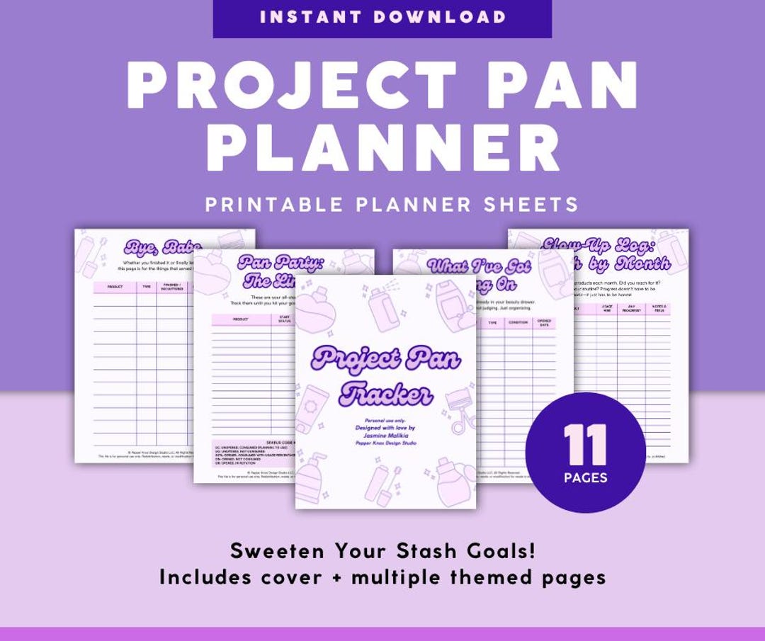 Project Pan Printable | Grape Soda Pop | Purple & Pink Planner | Happy ...