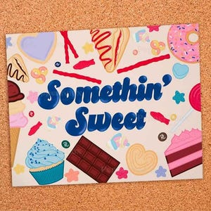 Somethin’ Sweet | Dessert Art Print: Pastel Kitchen Decor, Sweet Treat Illustration