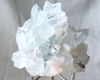 Diamond Apophyllite Cluster Specimens - Sparkling Crystal, Inclusions - From Nasik, India