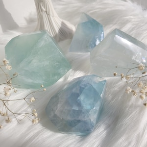 Blue and Green Fluorite Freeforms - Choose Your Own - Seaside Tones with Dazzling Rainbow Flashes