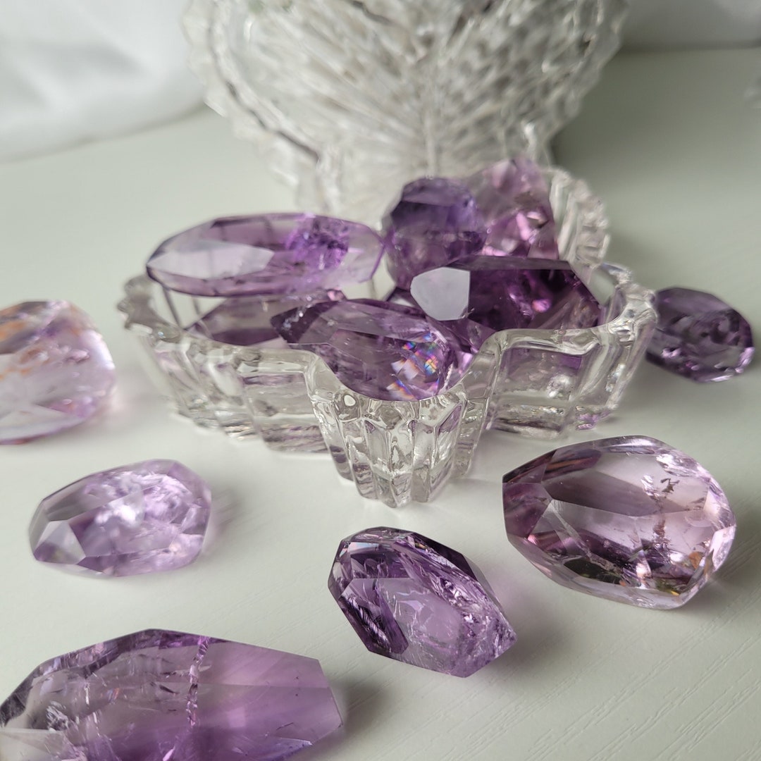 Amethyst Gem Freeforms - Stunning Faceted Pieces - Brazilian Sourced ...