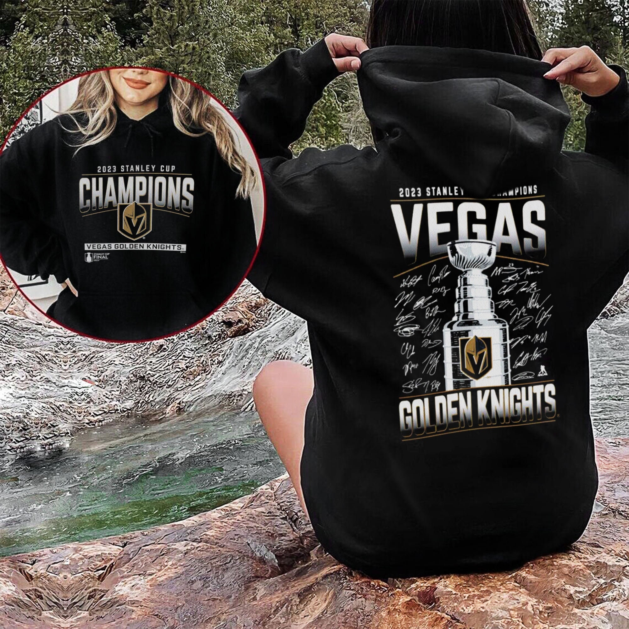 Official NHL Golden Knights Team 2023 Stanley Cup Champions Signatures Shirt,  hoodie, sweater, long sleeve and tank top