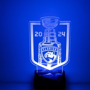 Florida Panthers Stanley Cup Champions LED Light for Florida Panthers Hockey Fan Gift Acrylic Light Hockey Champions 2024 NHL Panthers