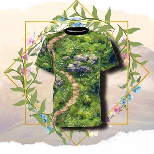 Framåt! - Tecknat naturstigsmönster på AOP-skjorta - heltäckande t-shirt med tryck - AOP-t-shirt - Unisex heltäckande t-shirt med tryck