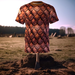 Leather Scale Armor AOP Tee Shirt - Armor Shirt - All Over Print - Looks like armor made of leather scales - Unisex All Over Print T Shirt