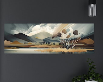 Gorgeous Abstract Landscape Painting - Water Reflections - Canvas Gallery Print