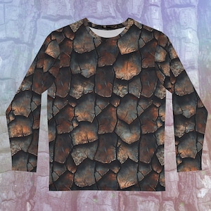 The Druid - Nature Lover Langarm-T-Shirt, Baumrinden-Rüstung, LARP-Kostüm, Unisex-T-Shirt, Fantasy-Cosplay-T-Shirt