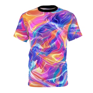 Funky Psychedelic Swirl Pattern AOP Shirt - Funky all over print Camiseta - AOP Camiseta - Unisex All Over Print Camiseta