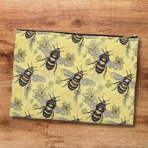 Cute Lil Bumblers - Accessory Pouch - Bumble Bee Pattern Bag - Bee Bag - Bees AOP Pattern