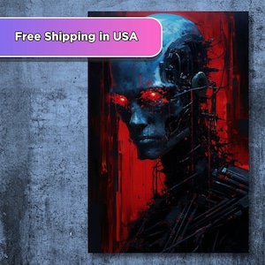 They Will Remember - Intimidating Cyberpunk Oil Painting Print on Canvas