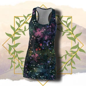Gorgeous Flowering Anime Forest Pattern Dress - Unique Dress - All Over Print Dress - Women's AOP Lightweight Racerback Dress