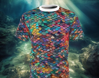 Magical Rainbow Mermaid Scales - All-Over Print - Unisex AOP Rainbow Scale Shirt - Free USA Shipping