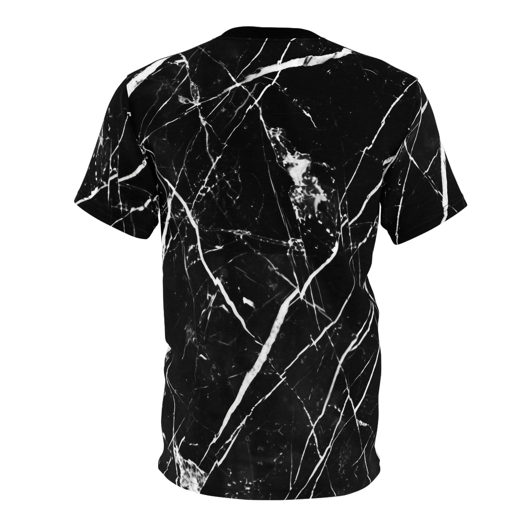 Classic Elegance - Black and White Marble AOP Tee Shirt - All Over
