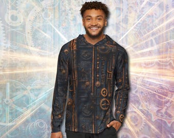 Lightweight Steampunk Brass Gear Mech Hoodie