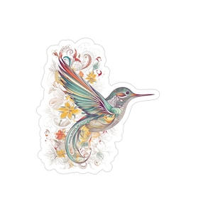 Adhesivo transparente de colibrí - Adhesivo de pájaro colibrí - Adhesivo interior/exterior de alta calidad - Resistente al agua - Transparente