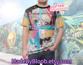 Spray - Graffiti en el patrón de pared de hormigón - Camisa de arte callejero AOP - Camiseta con estampado completo - Camiseta AOP - Camiseta unisex con estampado completo
