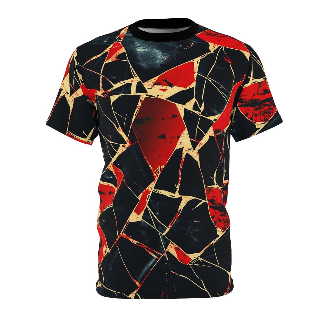Red Black Gold Marble Print T-shirt – Unisex AOP Tee - Etsy