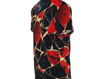 Red Black Gold Marble Print T-shirt – Unisex AOP Tee - Etsy