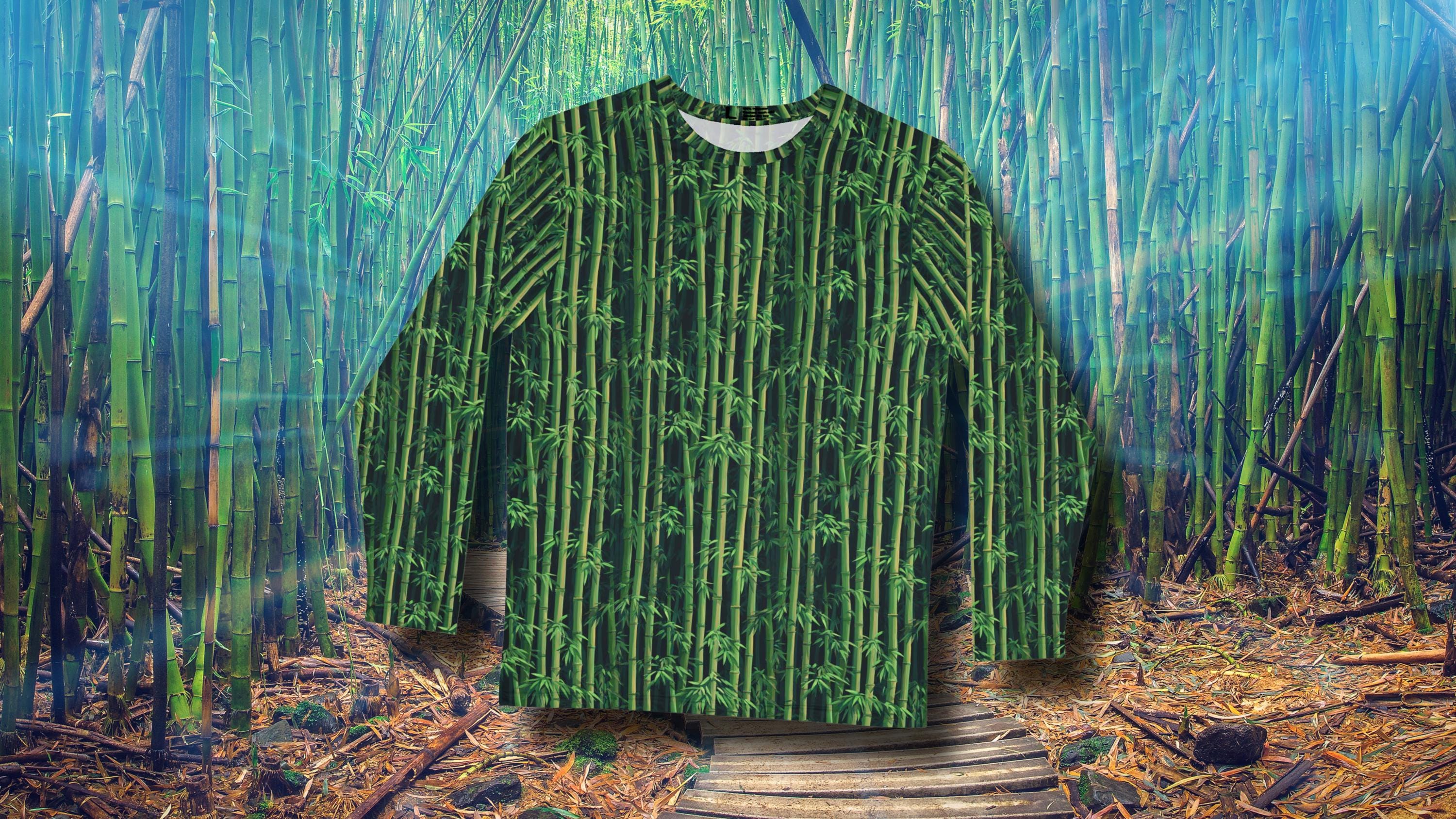 Bamboozled - Green Bamboo Pattern Long Sleeve Shirt - Etsy