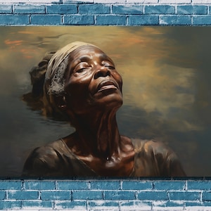 On the Water - Canvas Print of Oil Painting - Woman in Water - Baptism - High Quality Print on Canvas - No Frame - Beautiful Painting