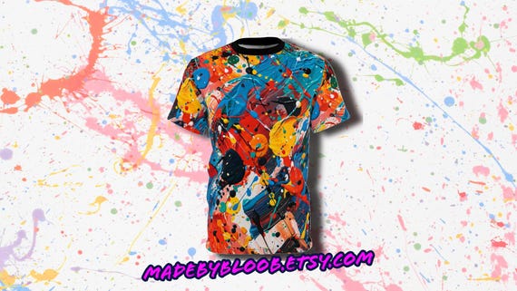 Paint Splatter Pattern on AOP Shirt - Artsy Paint Shirt
