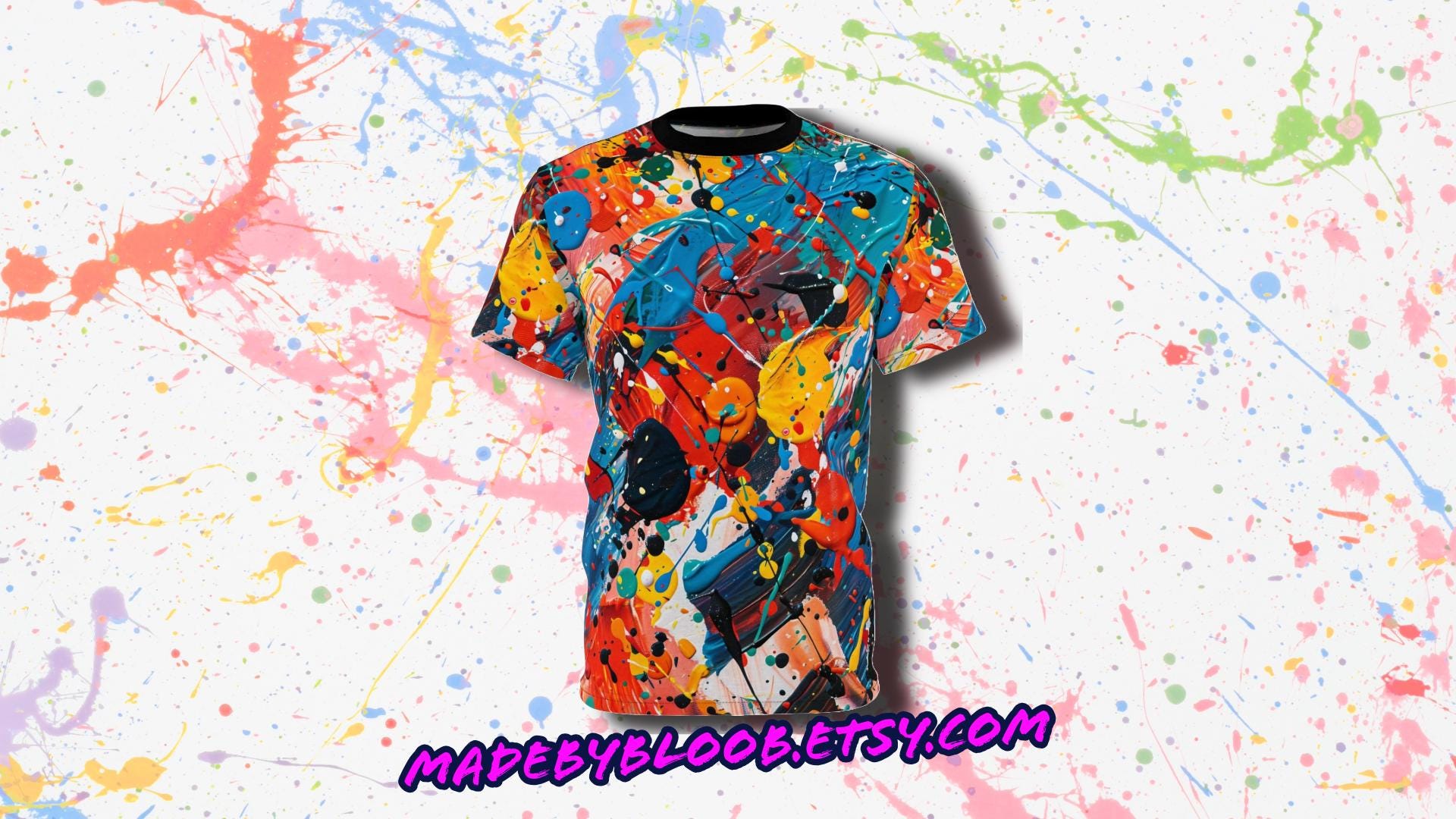 Paint Splatter Pattern on AOP Shirt - Artsy Paint Shirt