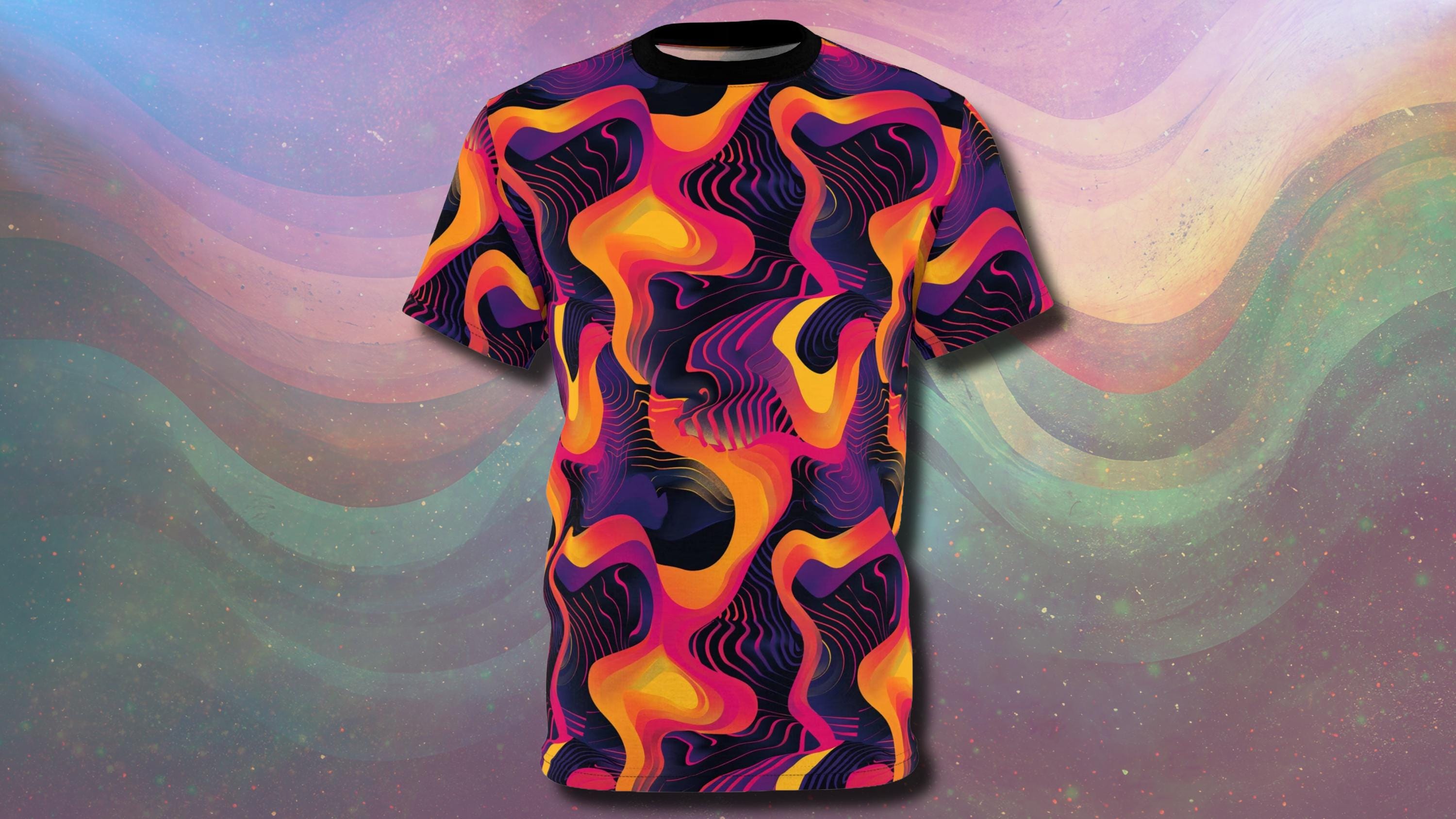 Funky Orange Purple and Black Pattern AOP Shirt - Funky All Over